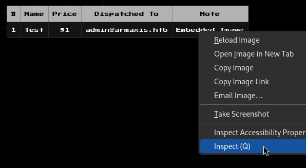 inspect embedded imaeg