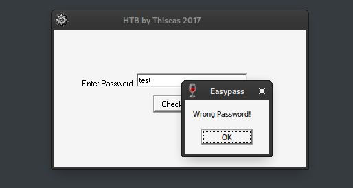 wrong password