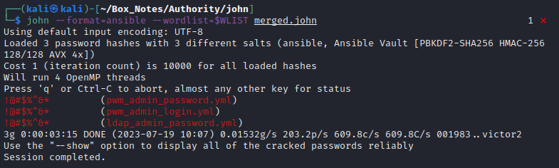 cracked ansible vault data