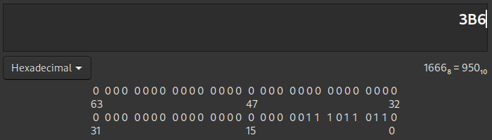 3b6 in binary