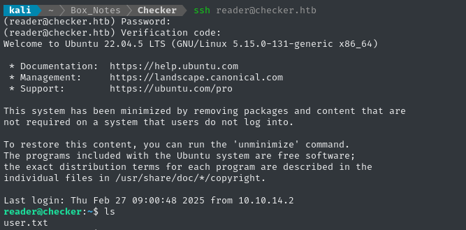 SSH as reader