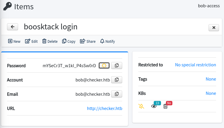 teampass got bookstack pw