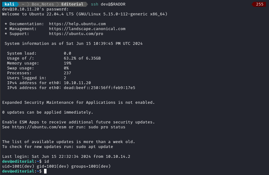 ssh access