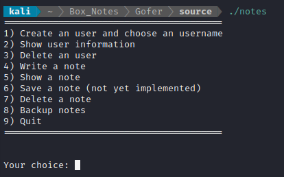 notes in console