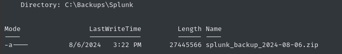 Splunk Backup found
