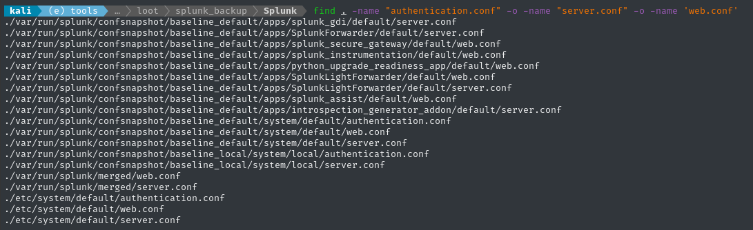 searching for hashes in backup