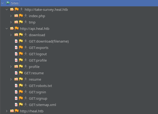 API endpoints zap spider