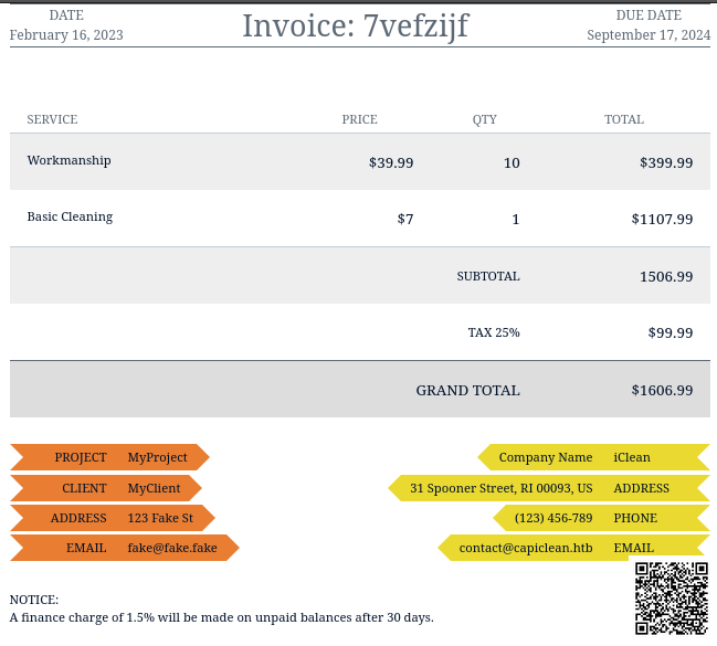 scannable invoice