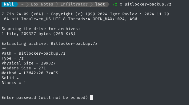 Extracting bitlocker backup 1