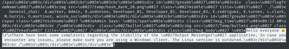 Reading general chat logs