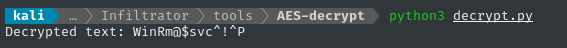 decrypted text from python 2