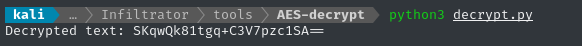 decrypted text from python