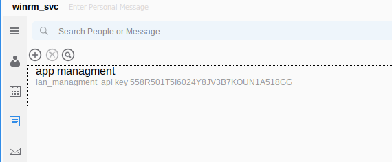 winrm_svc and notes with API key