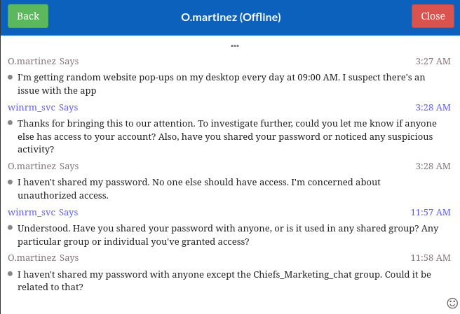 winrm_svc and o.martinez conversation