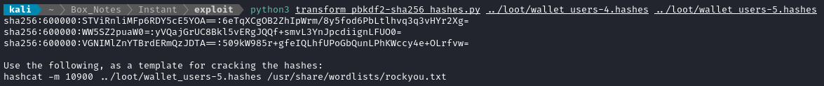 transforming the hashes