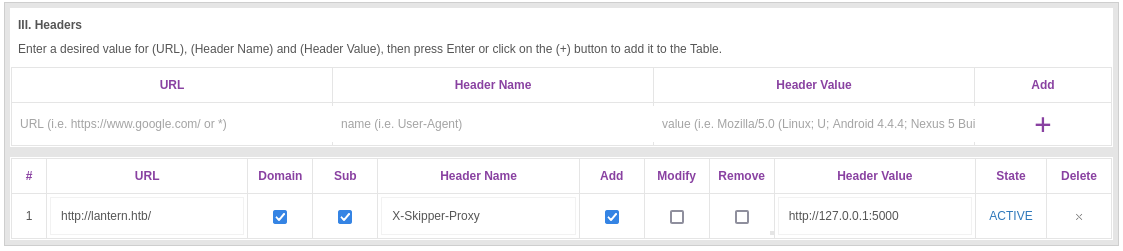 modify header extension