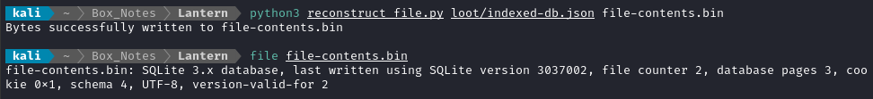 reconstruct sqlite