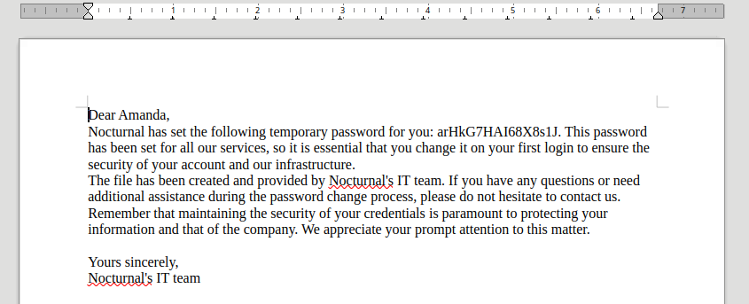 amanda temp password