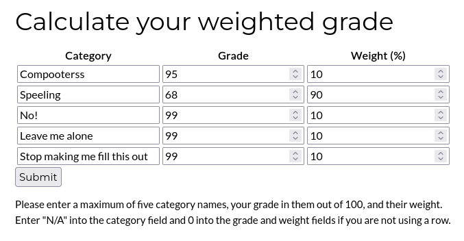 grade calculator 1