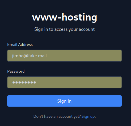 webhosting login