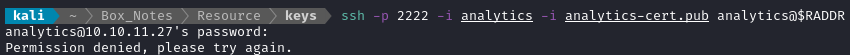 analytics ssh denied