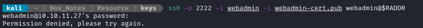 webadmin ssh denied