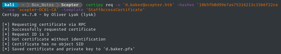 ESC9 - request StaffAccessCertificate