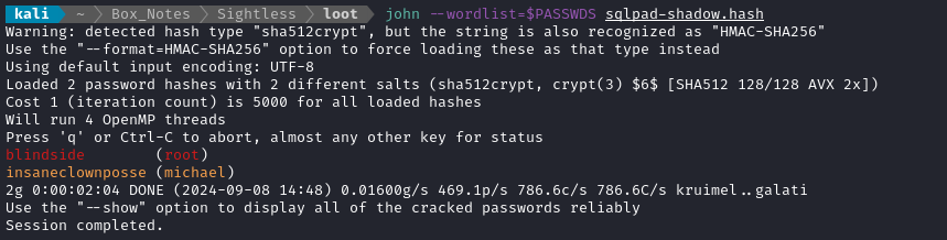 cracked hashes