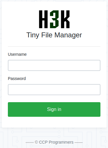 Tiny file manager login