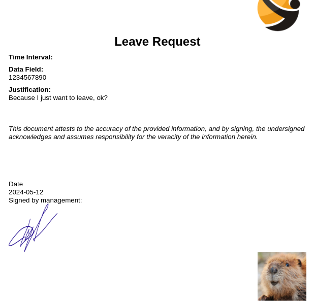 leave request generated