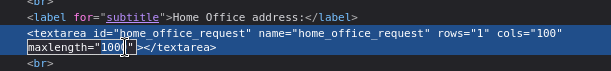 max chars home office address