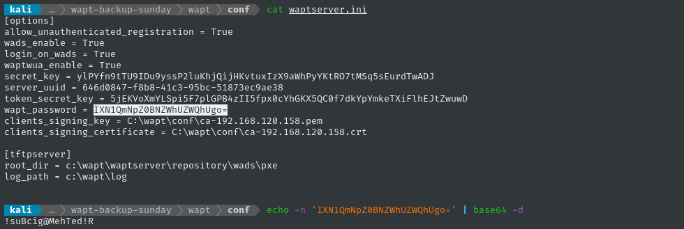 wapt config password