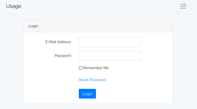 login page