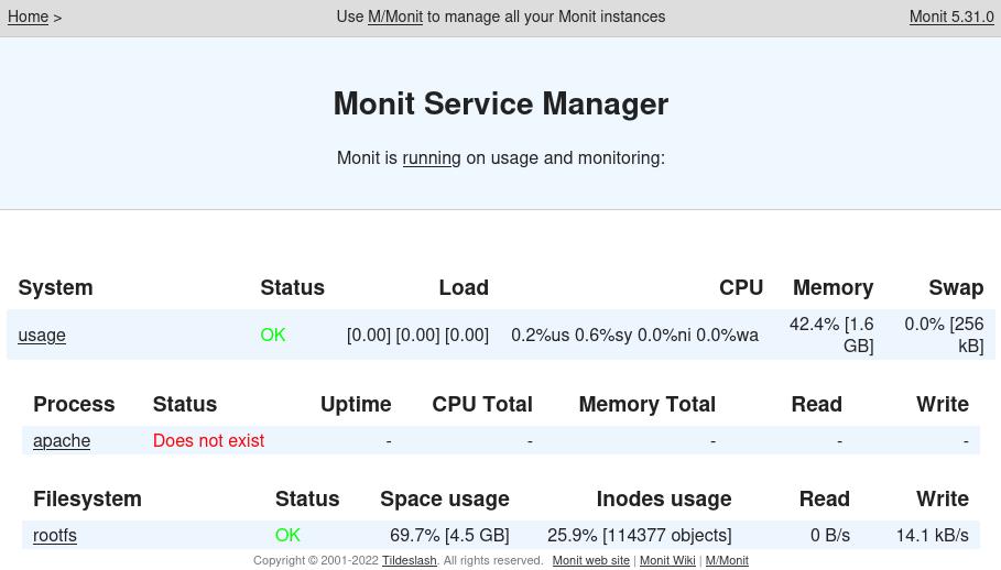 monit dashboard