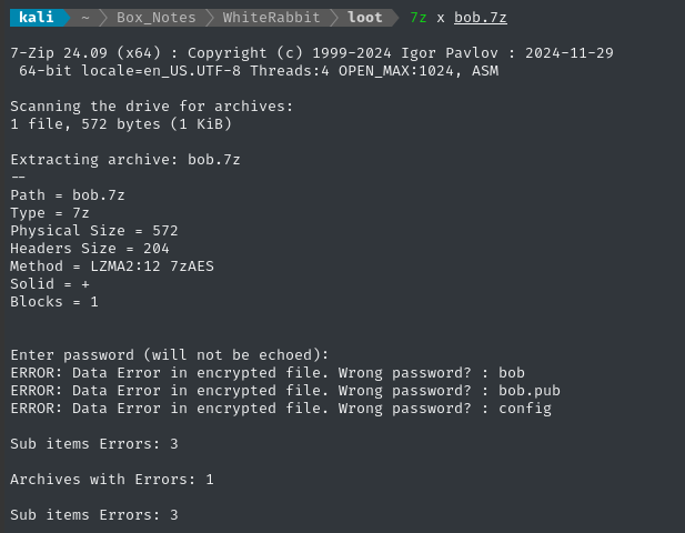 bob 7z password protected