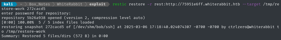 restic snapshot restore 1