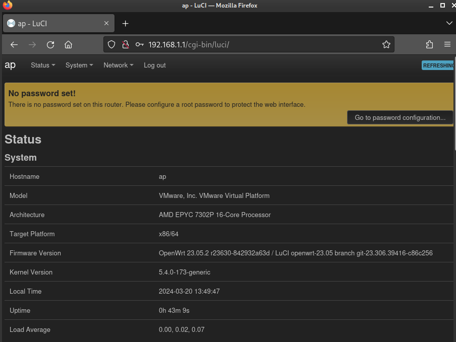 router config interface