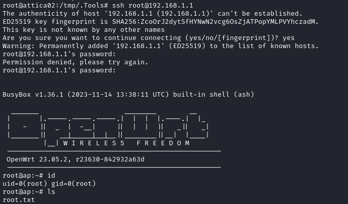 ssh to openwrt